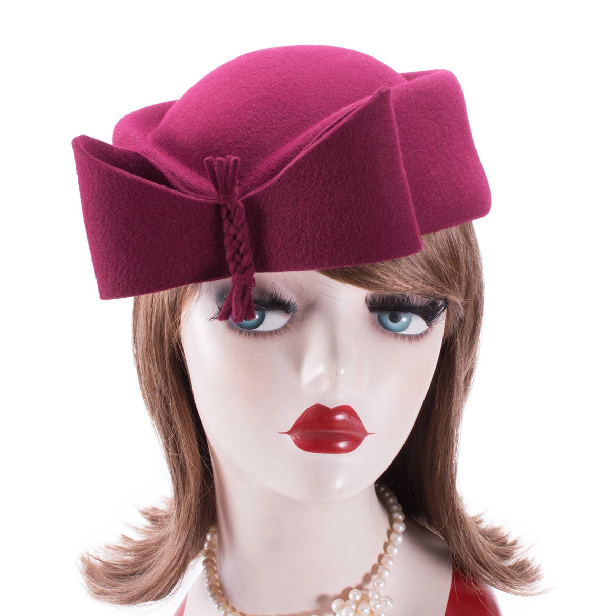 LAWLIET Teardrop Vintage Pillbox Hat