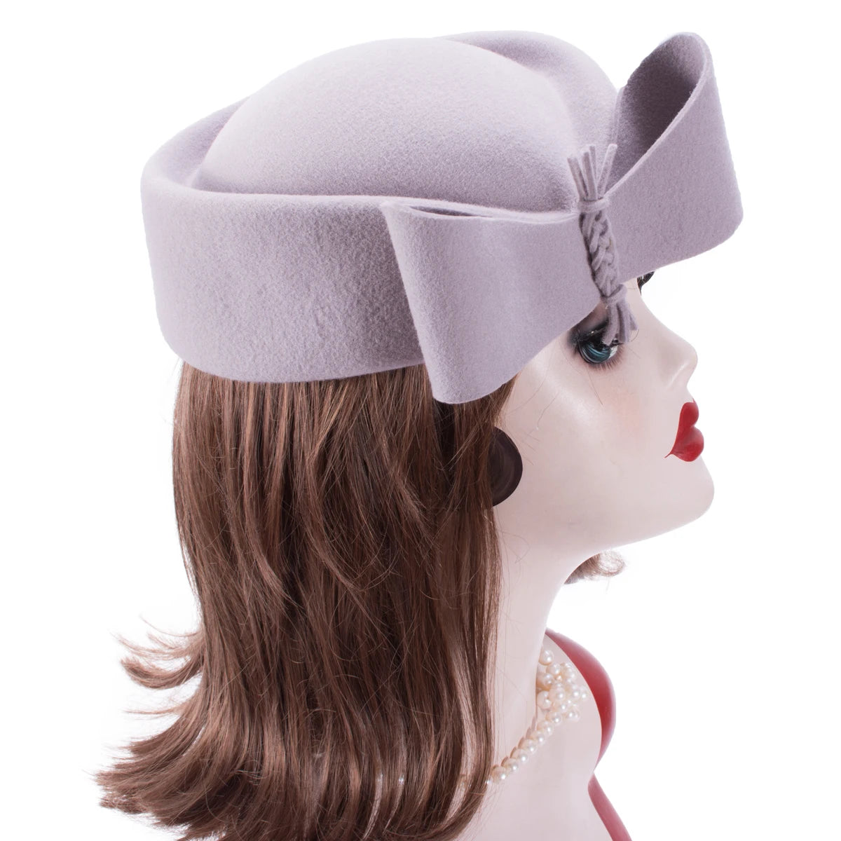 LAWLIET Teardrop Vintage Pillbox Hat