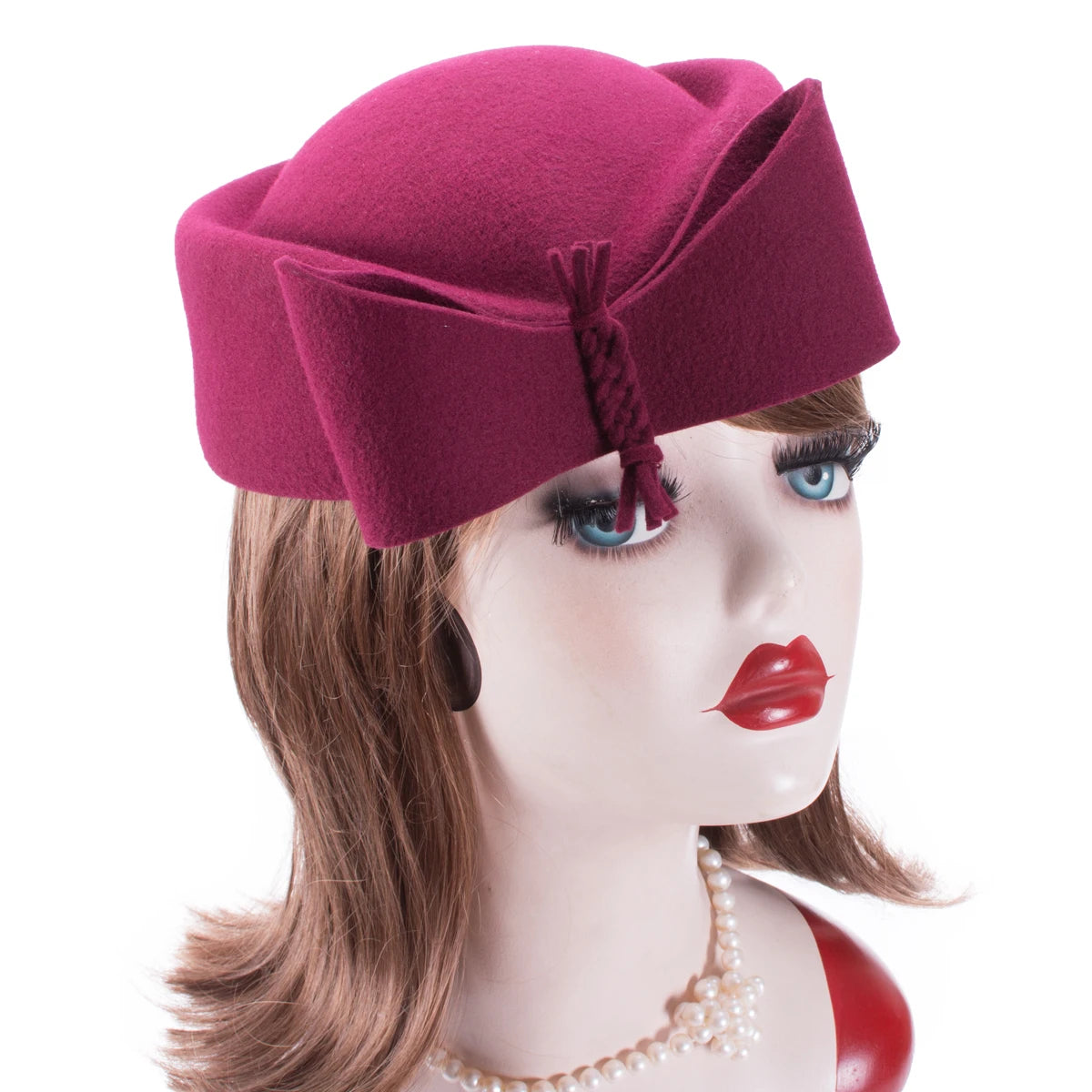 LAWLIET Teardrop Vintage Pillbox Hat