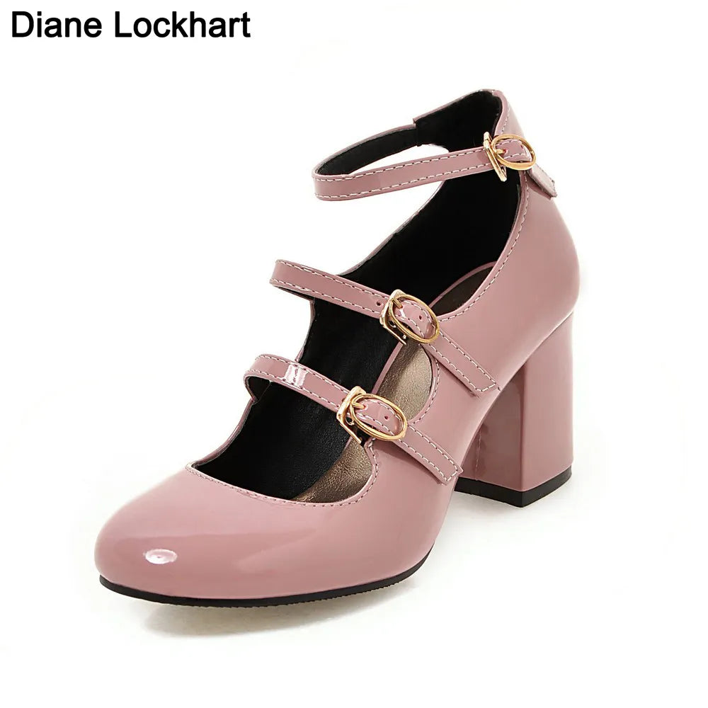 DIANE LOCKHART Patent Leather Mary Jane Style Shoes