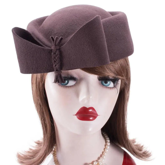 LAWLIET Teardrop Vintage Pillbox Hat