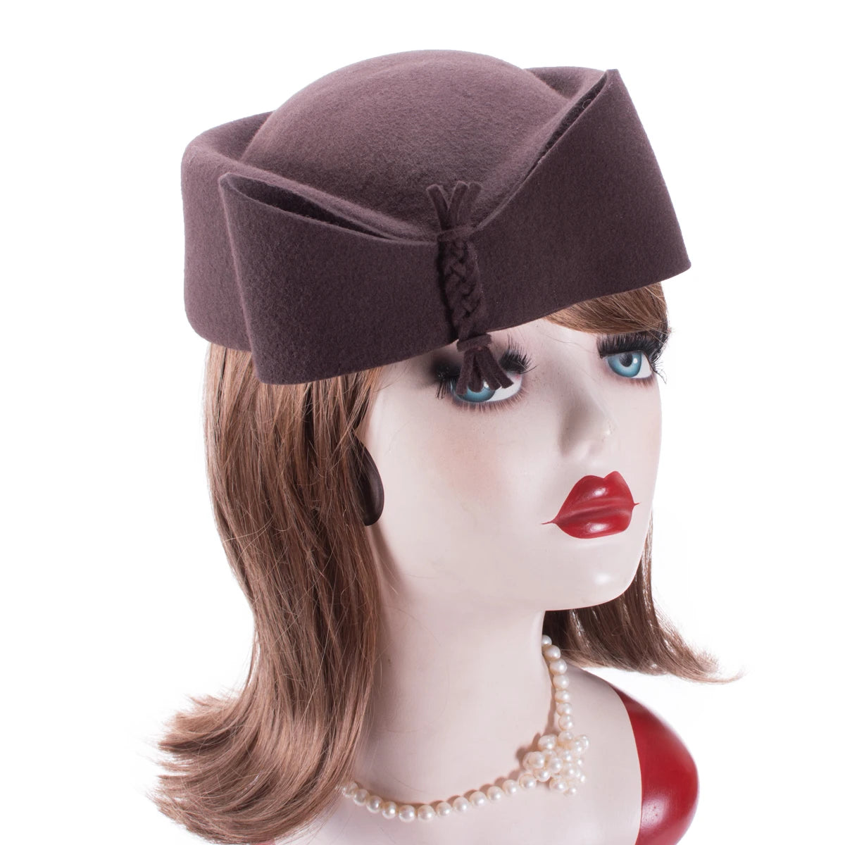 LAWLIET Teardrop Vintage Pillbox Hat