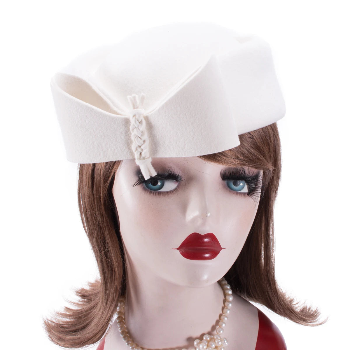 LAWLIET Teardrop Vintage Pillbox Hat