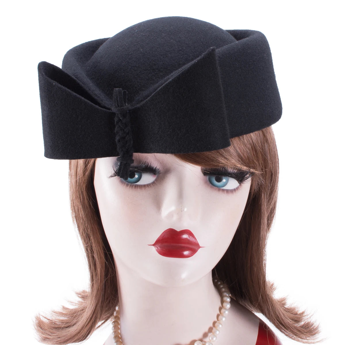 LAWLIET Teardrop Vintage Pillbox Hat