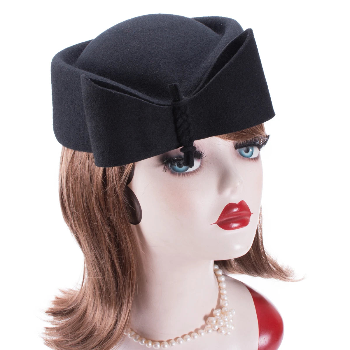 LAWLIET Teardrop Vintage Pillbox Hat