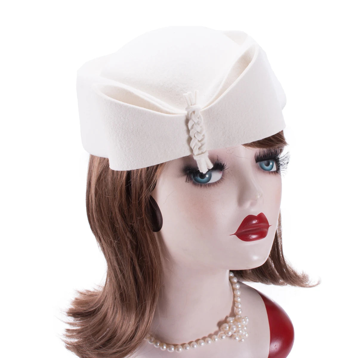 LAWLIET Teardrop Vintage Pillbox Hat