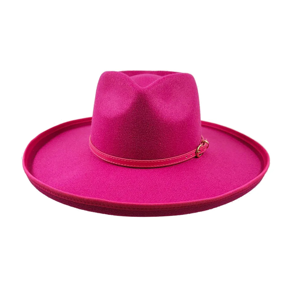 Fab Deco Heart Shape Wide Brim Fedora Hat