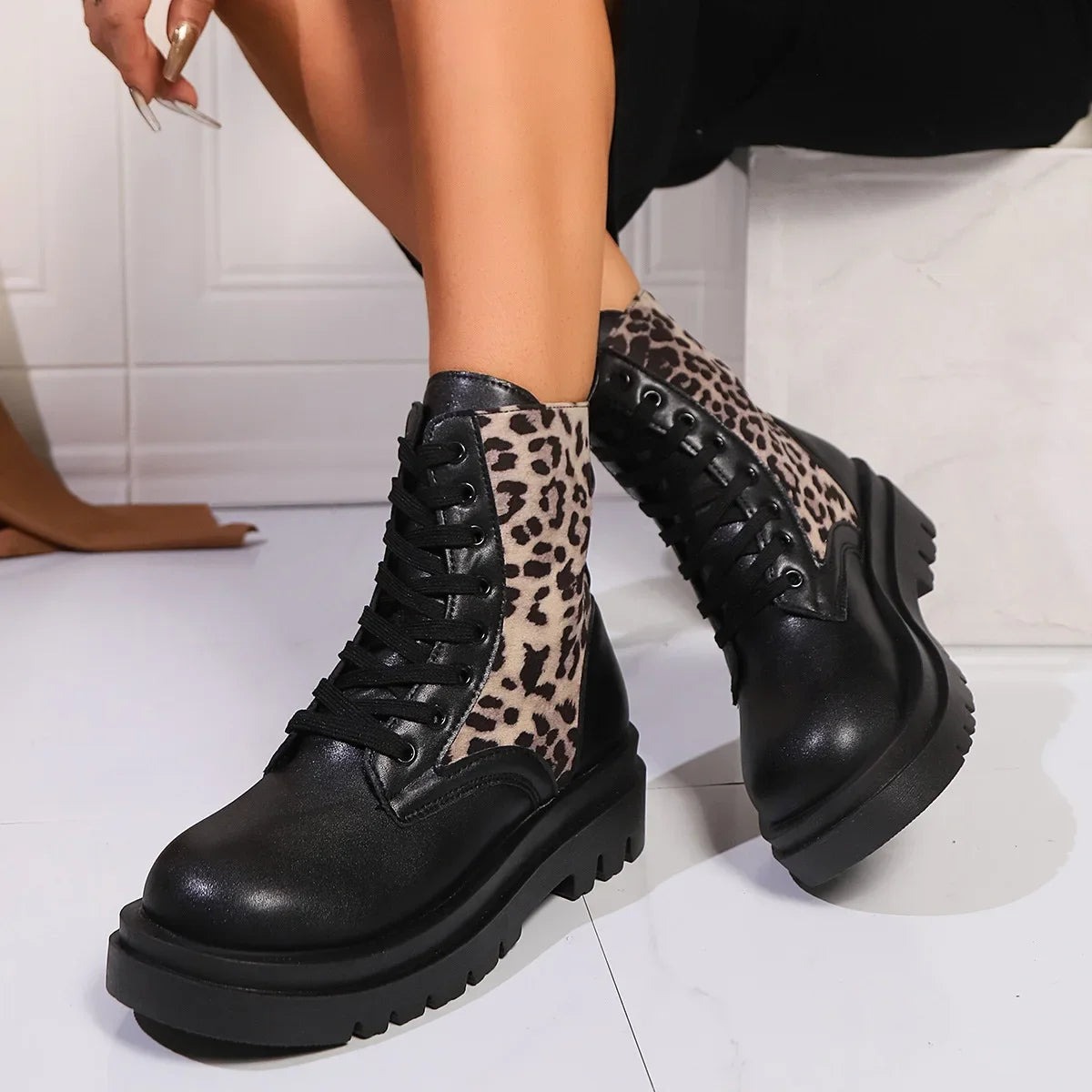 Cool Chic Lace Up Ankle Boots