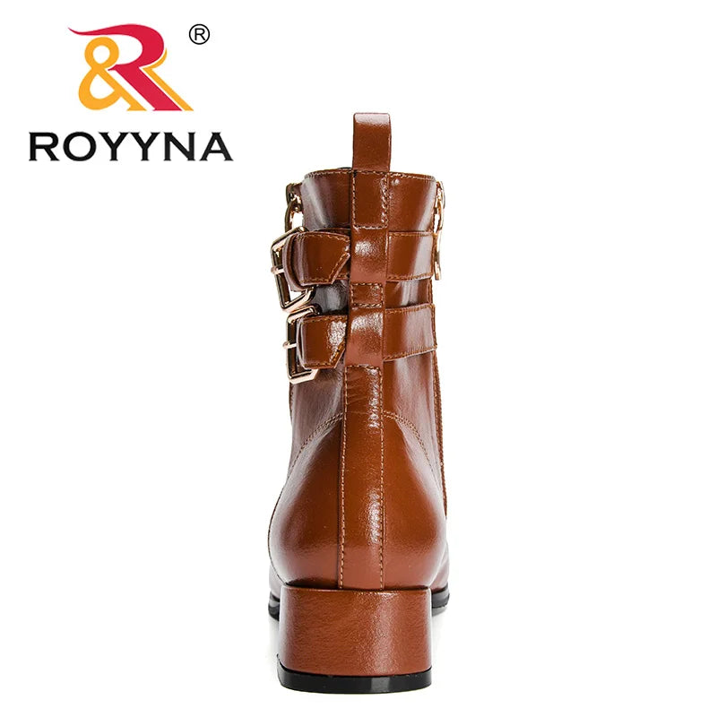 ROYYNA Stylish Lace Up Ankle Boots