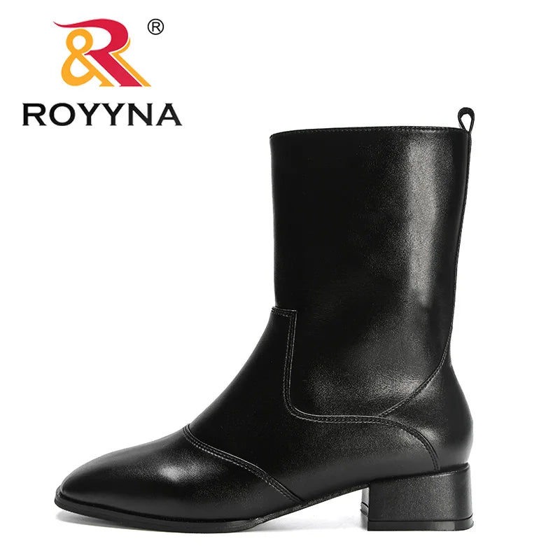 ROYYNA 2022 New Designers Autumn Winter Ankle Booties High Quality Soft Short Boots Women Lower Heels Fashion Boots Ladies Comfy