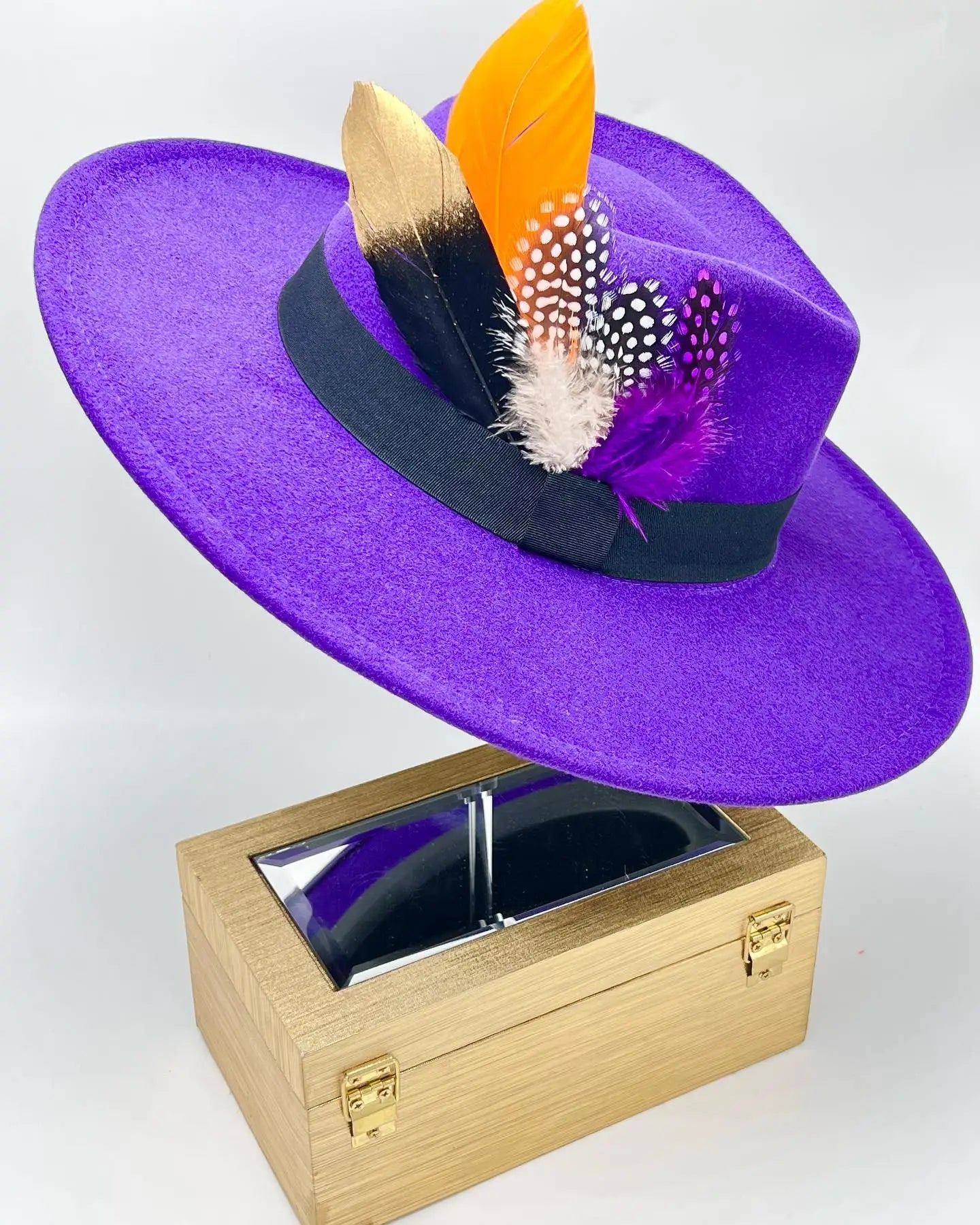 Orange fedora hat 9.5cm brim feather accessories wide brim jazz hat female imitation fedora hat male fashion panama hat wedding