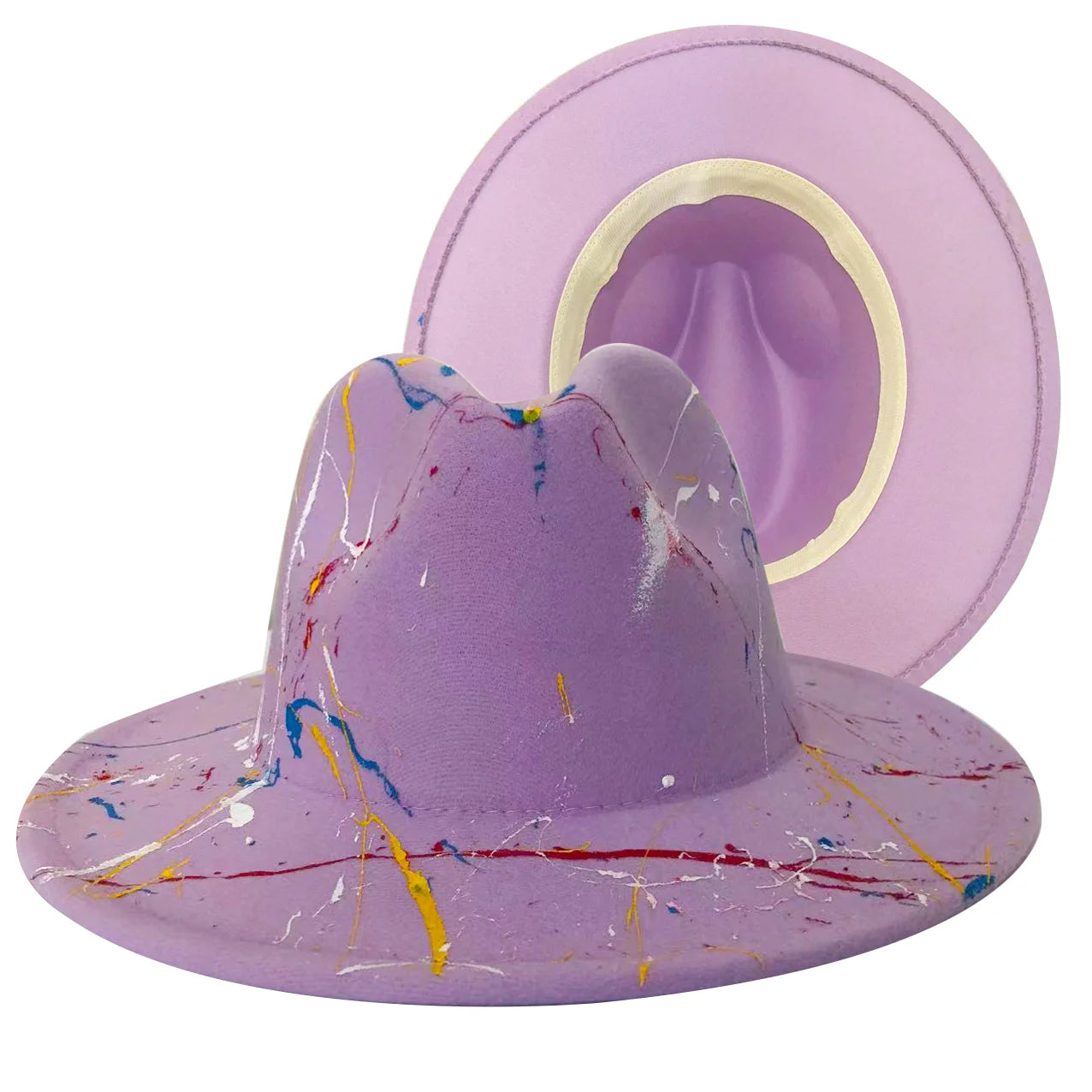 Tie-Dye Wide Brim Fedora Hat