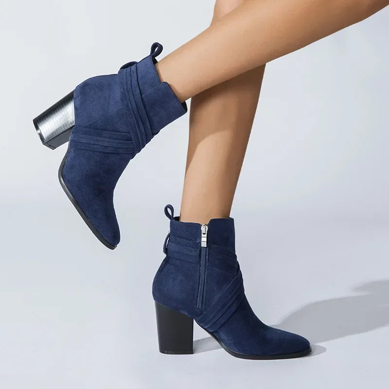 Superb Suede Side Zip Ankle Boots