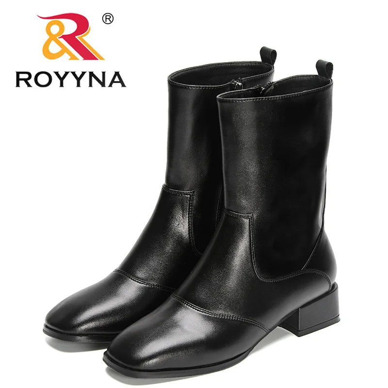 ROYYNA 2022 New Designers Autumn Winter Ankle Booties High Quality Soft Short Boots Women Lower Heels Fashion Boots Ladies Comfy