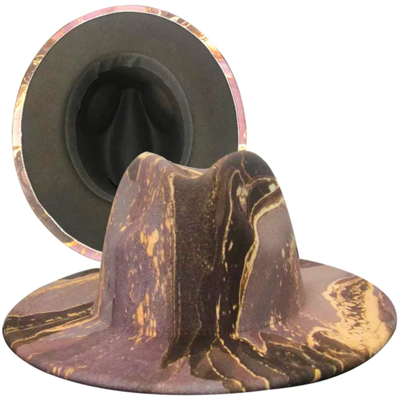 Tie-Dye Wide Brim Fedora Hat