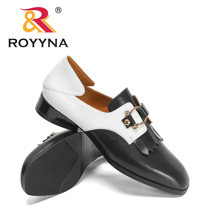 ROYYNA 2022 New Designers Genuine Leather Round Toe Colorful Square Heels Pumps Women Party Handmade Large Size Shoes Feminimo