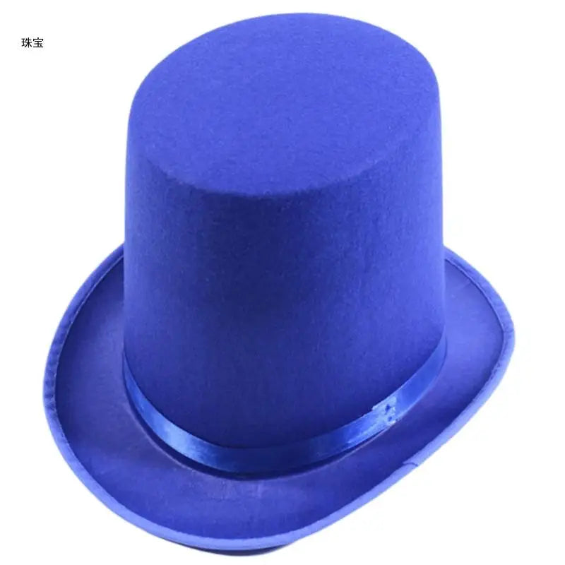 Vintage Fedora Top Hat Solid Color Short Brim Top Hat Western Cowboy Hat for Boy Men Adults Panama Hat