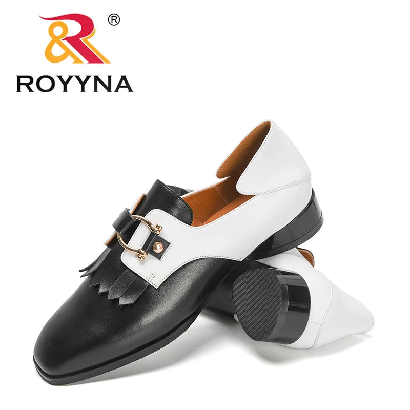 ROYYNA 2022 New Designers Genuine Leather Round Toe Colorful Square Heels Pumps Women Party Handmade Large Size Shoes Feminimo