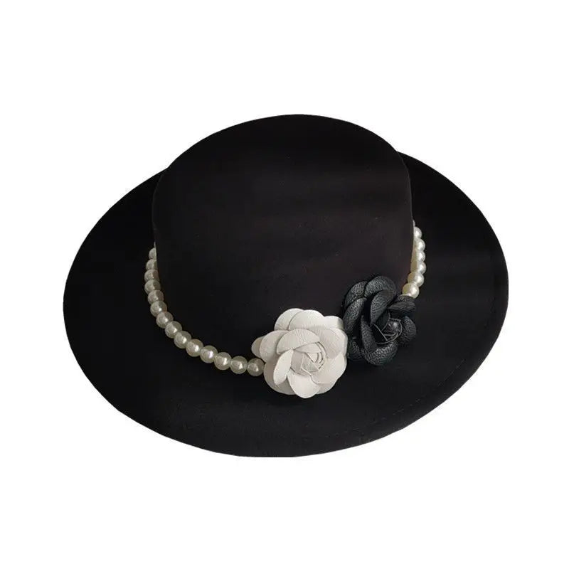 British Rose Woolen Large Brim Hat My She Shop