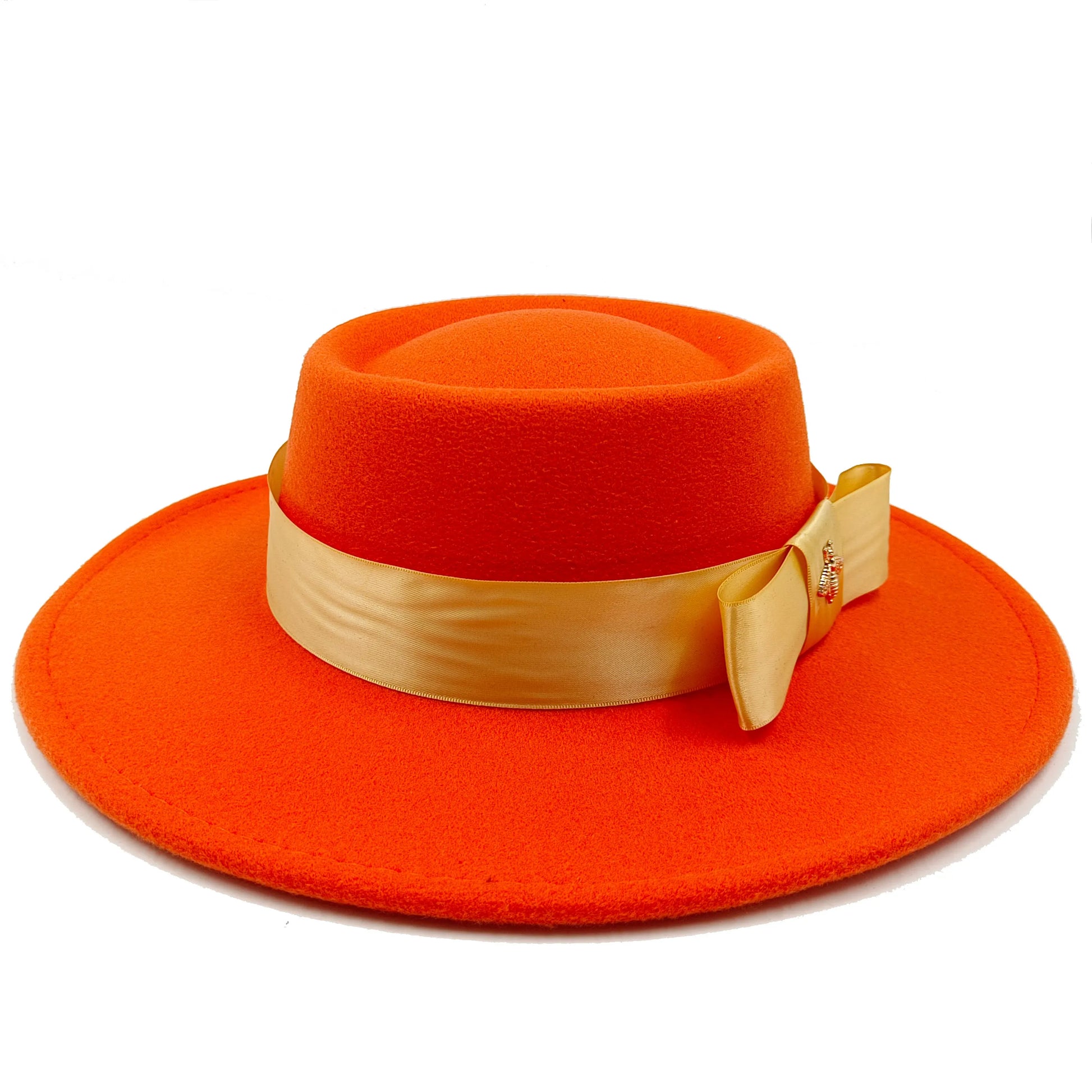 Orange fedora hat 9.5cm brim feather accessories wide brim jazz hat female imitation fedora hat male fashion panama hat wedding