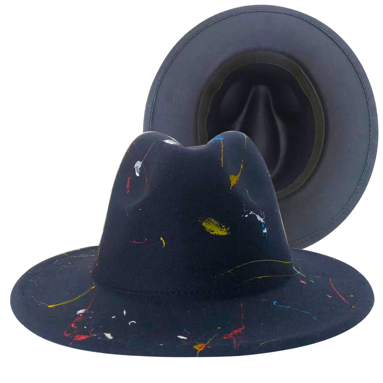 Tie-Dye Wide Brim Fedora Hat