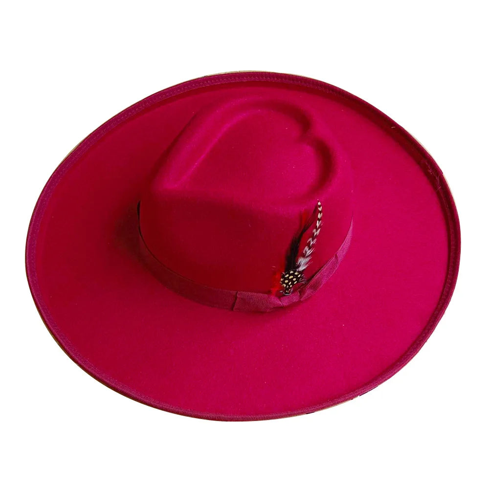 Fab Deco Heart Shape Wide Brim Fedora Hat