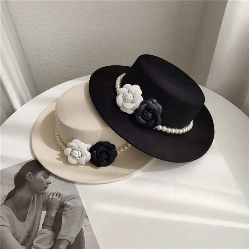 British Rose Woolen Large Brim Hat My She Shop