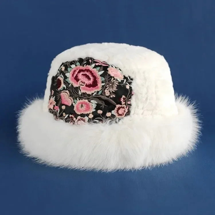 Warm Fuzzy Embroidered & Studded Vintage Cap Hat