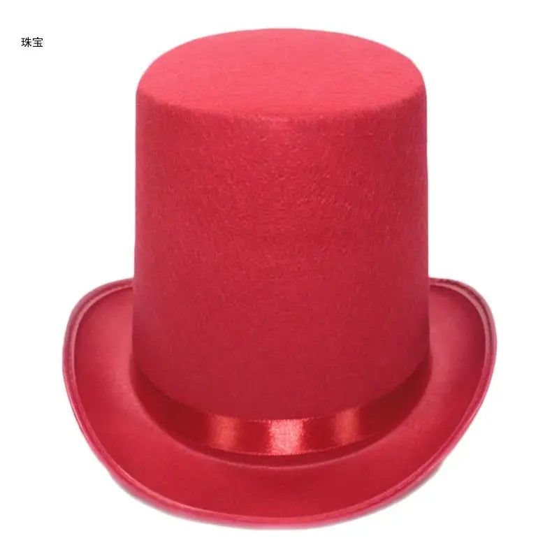 Vintage Fedora Top Hat Solid Color Short Brim Top Hat Western Cowboy Hat for Boy Men Adults Panama Hat
