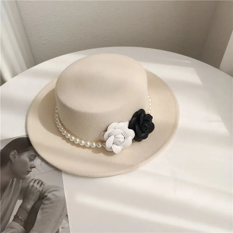 British Rose Woolen Large Brim Hat My She Shop