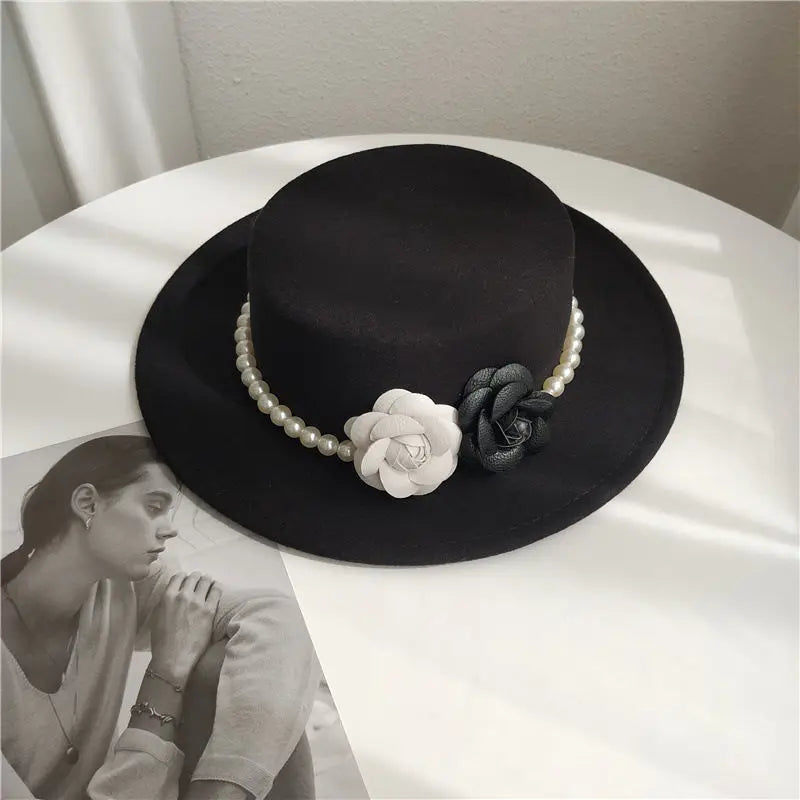 British Rose Woolen Large Brim Hat My She Shop