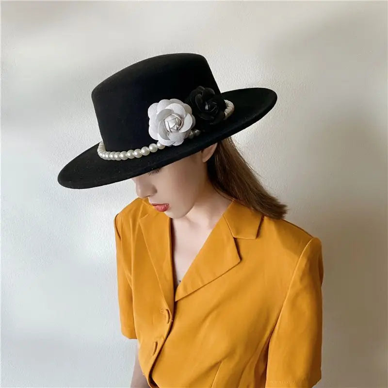 British Rose Woolen Large Brim Hat My She Shop