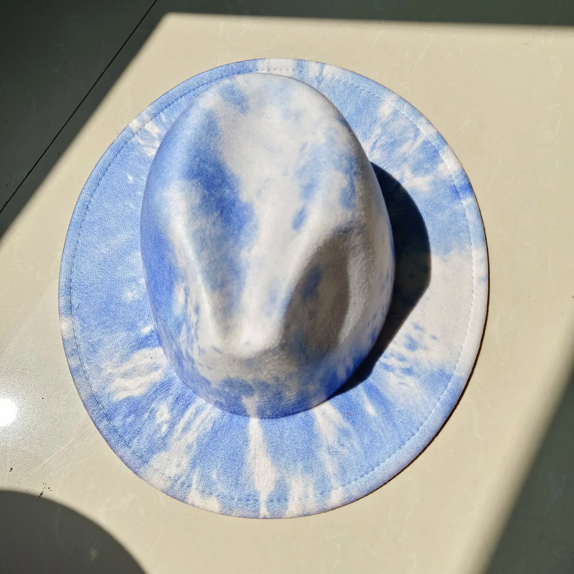 Tie-Dye Wide Brim Fedora Hat