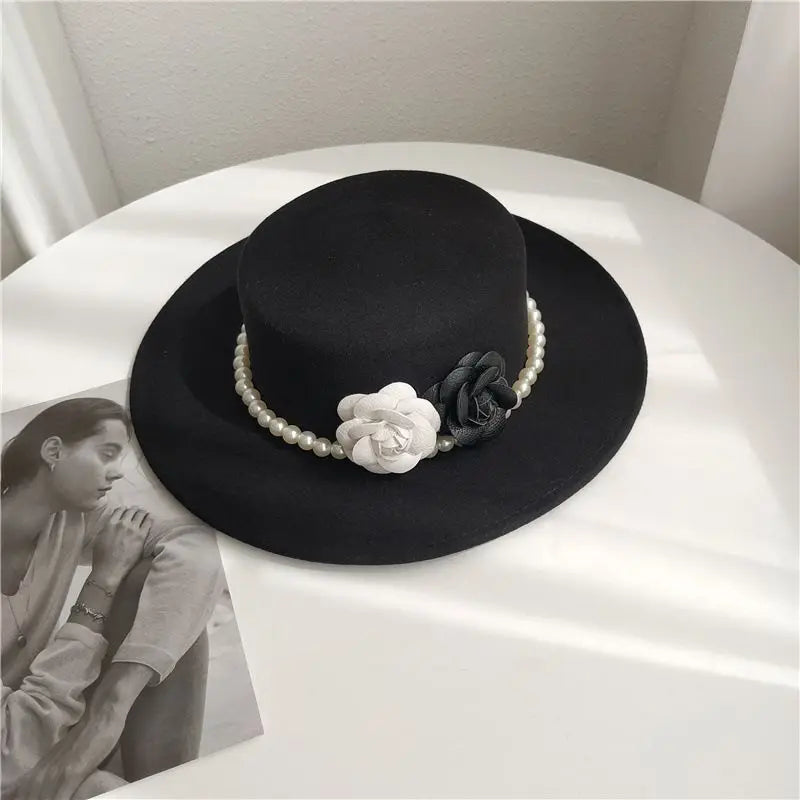 British Rose Woolen Large Brim Hat My She Shop