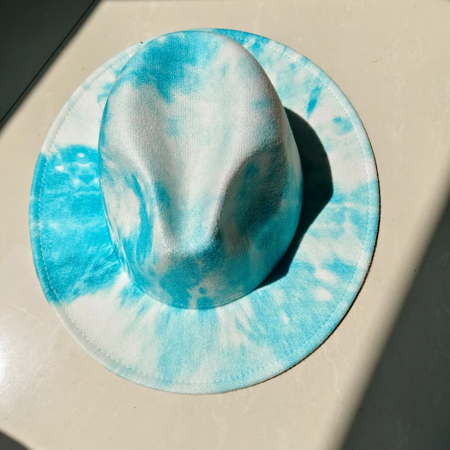 Tie-Dye Wide Brim Fedora Hat