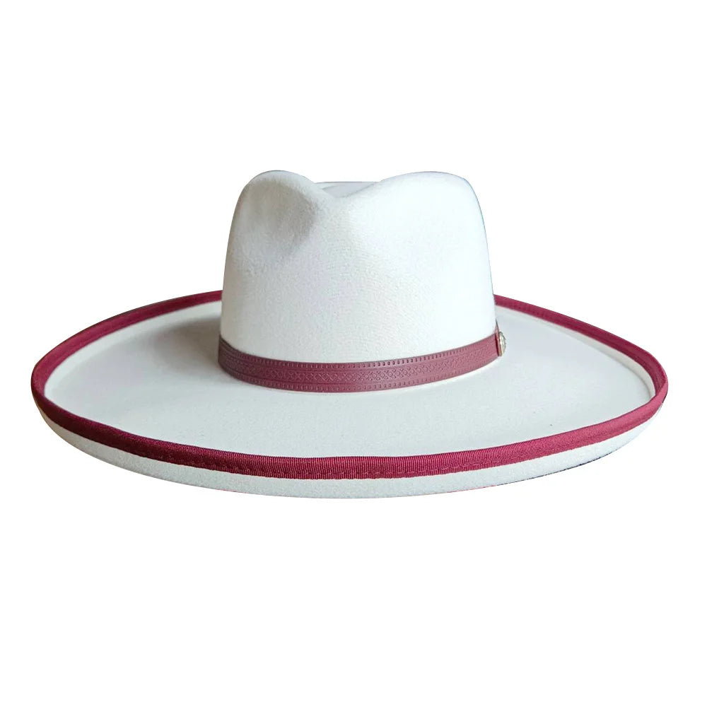 Fab Deco Heart Shape Wide Brim Fedora Hat