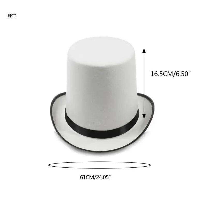 Vintage Fedora Top Hat Solid Color Short Brim Top Hat Western Cowboy Hat for Boy Men Adults Panama Hat