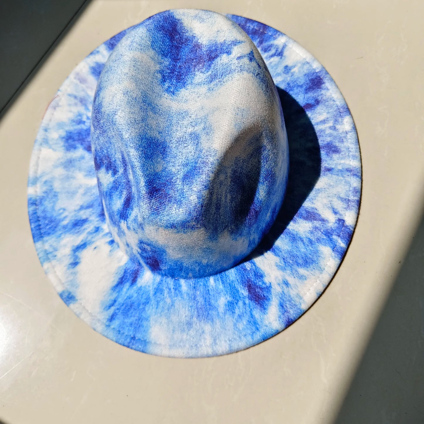 Tie-Dye Wide Brim Fedora Hat