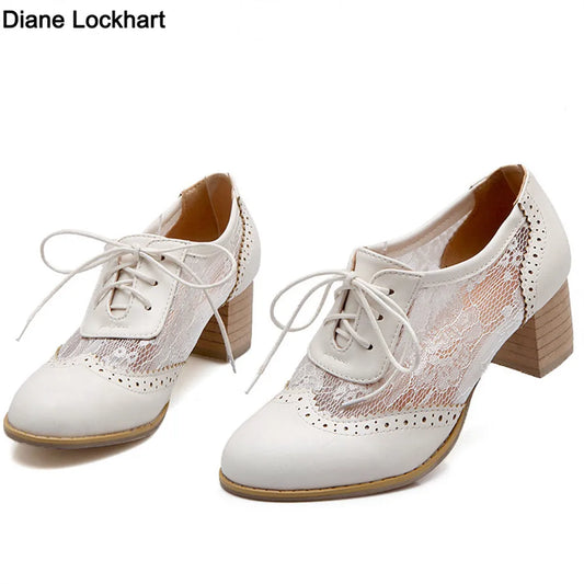 DIANE LOCKHART Oxford Lace Mesh Shoes