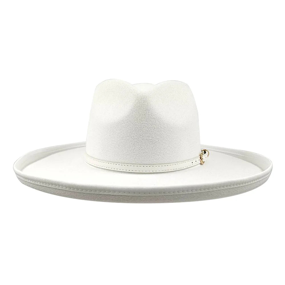 Fab Deco Heart Shape Wide Brim Fedora Hat