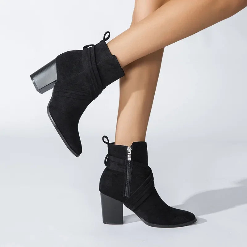 Superb Suede Side Zip Ankle Boots