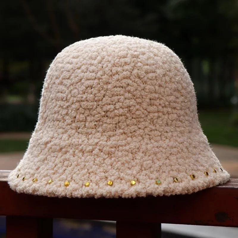 Warm Fuzzy Embroidered & Studded Vintage Cap Hat