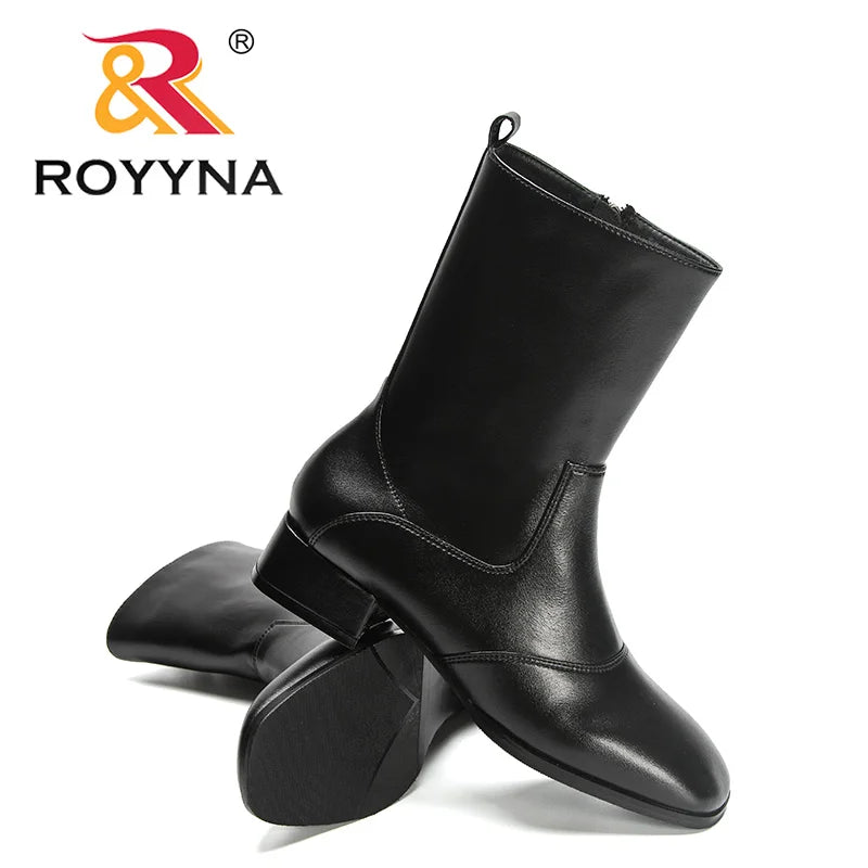 ROYYNA 2022 New Designers Autumn Winter Ankle Booties High Quality Soft Short Boots Women Lower Heels Fashion Boots Ladies Comfy