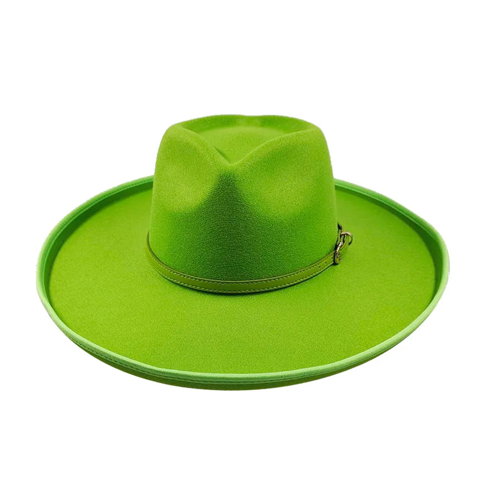 Fab Deco Heart Shape Wide Brim Fedora Hat