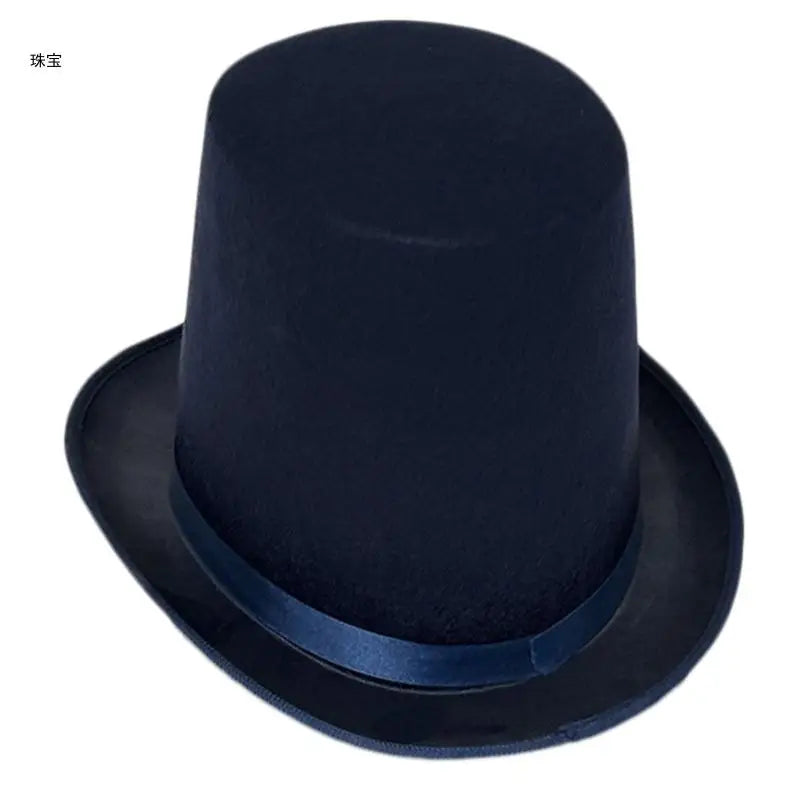 Vintage Fedora Top Hat Solid Color Short Brim Top Hat Western Cowboy Hat for Boy Men Adults Panama Hat