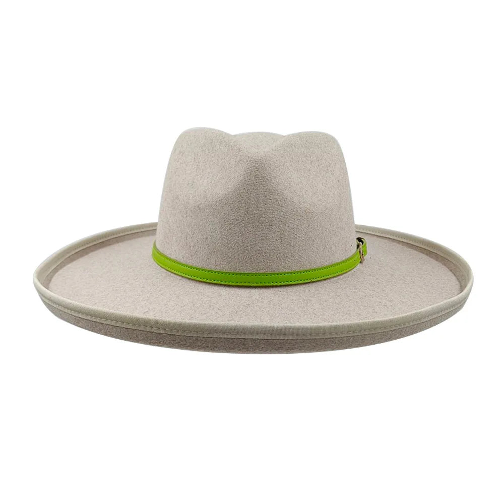 Fab Deco Heart Shape Wide Brim Fedora Hat