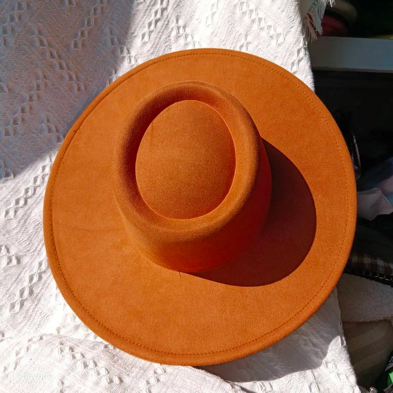 Vegan Suede Wide Brim Fedora Hat