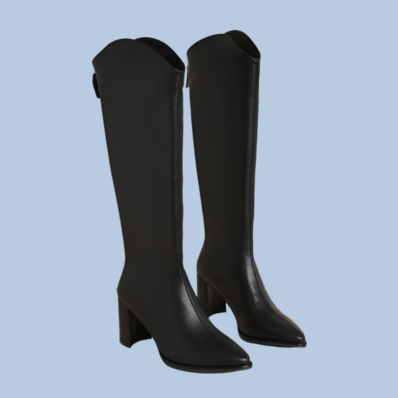 Hot Zipper-Back Square Heel Tall Fashion Boots