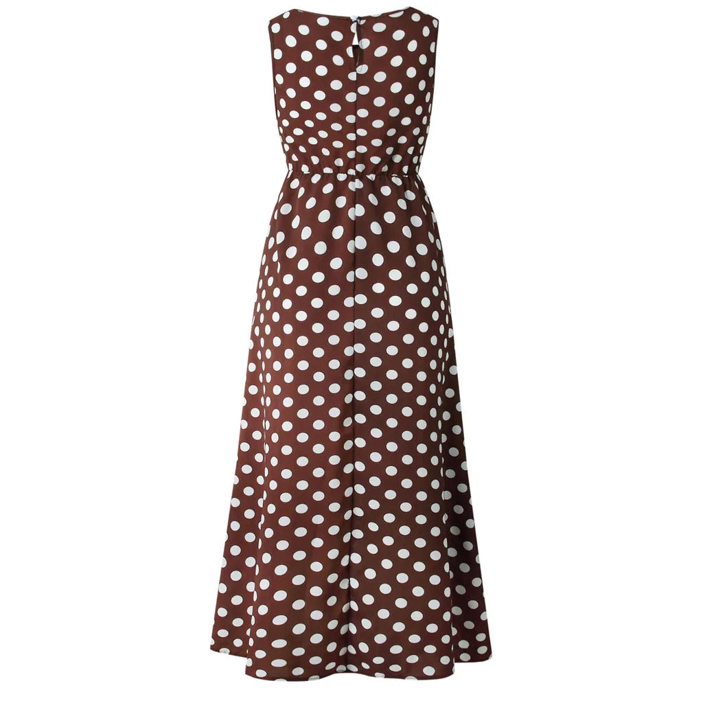 "Pretty Woman" Polka Dot Ankle Length Dress