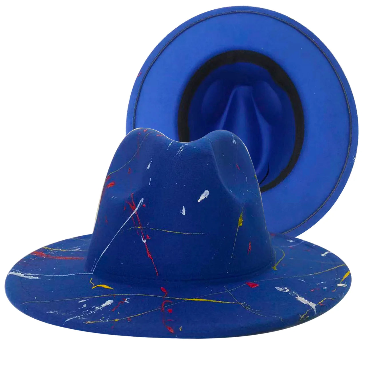 Tie-Dye Wide Brim Fedora Hat